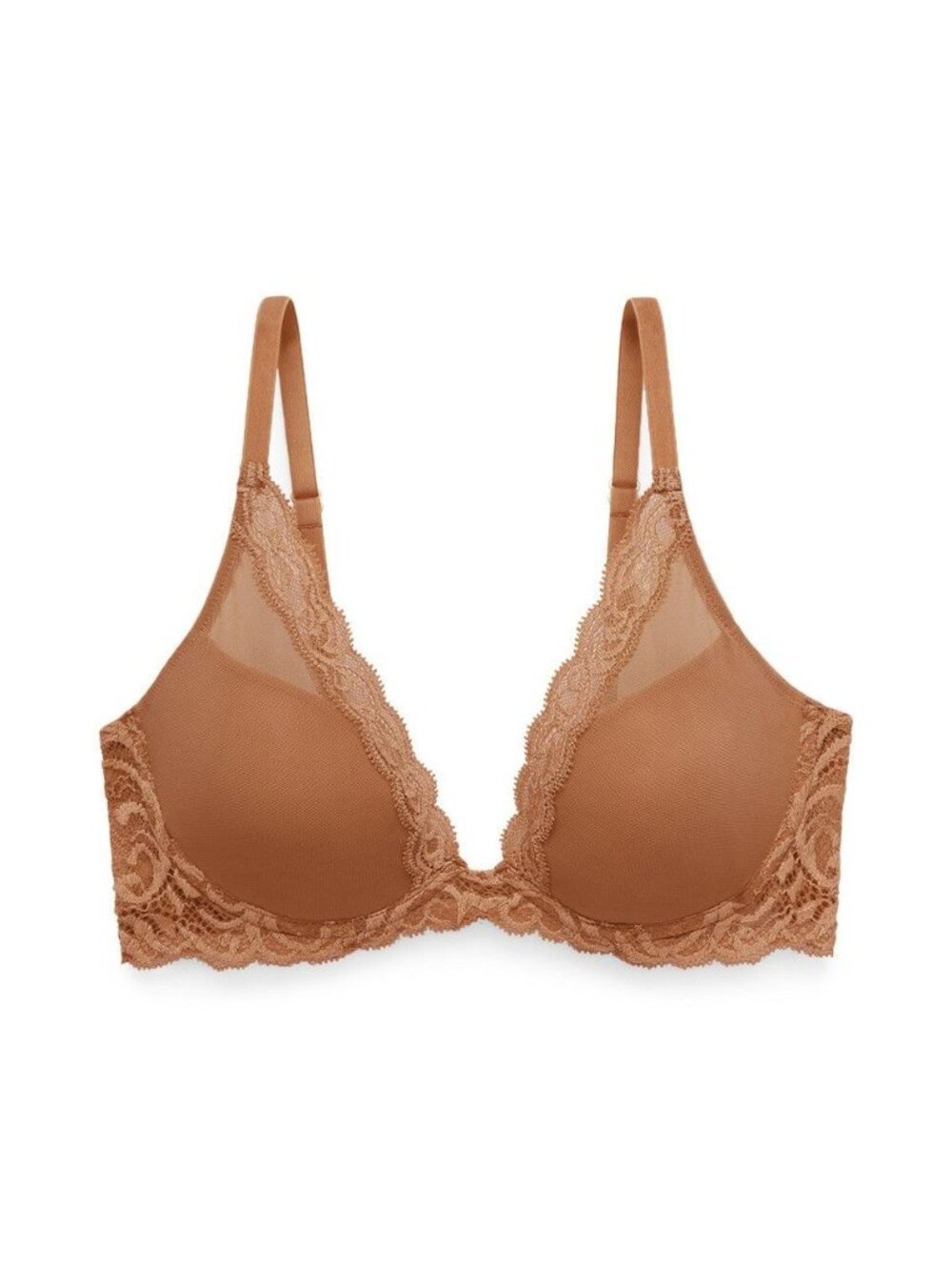 🆕 NATORI Feathers Underwire T-Shirt Plunge Bra 34DD Glow #730023 - Picture 5 of 10